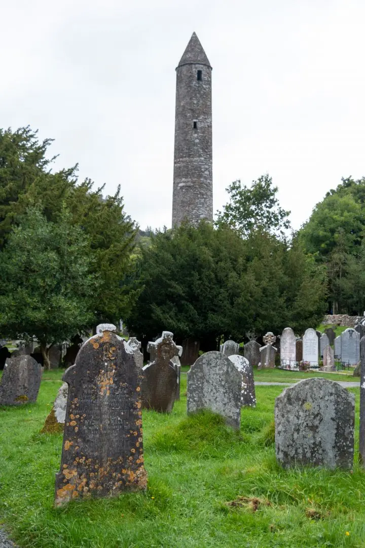 Glendalough Round Tower cemetery