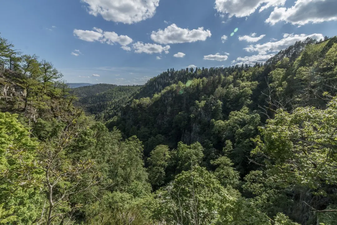 Panorama at the top of the Nideck waterfall