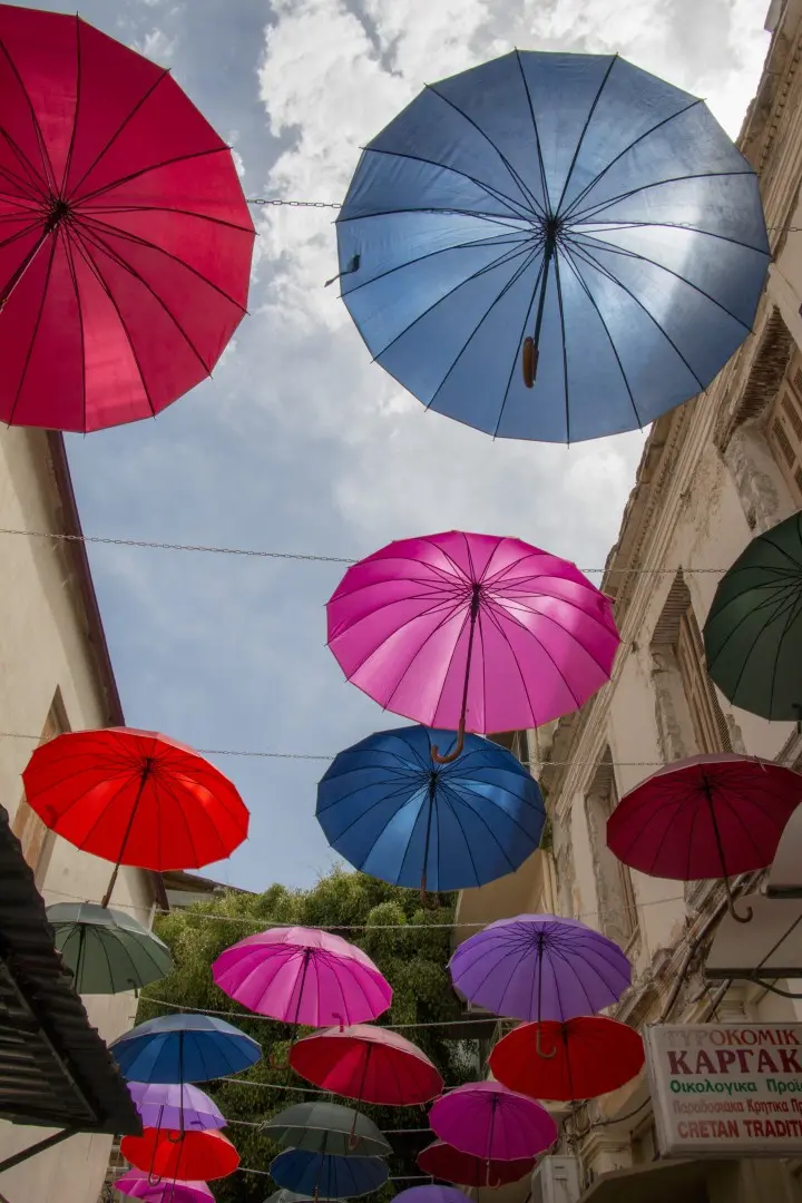 Hanging umbrellas