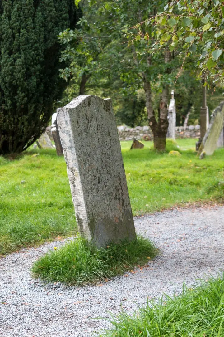 Glendalough cemetery grave middle of the road